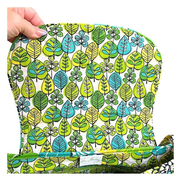 Vera Bradley Limes Up Pattern Green Floral Quilted Shoulder Crossbody Saddle Bag - Picture 4 of 13